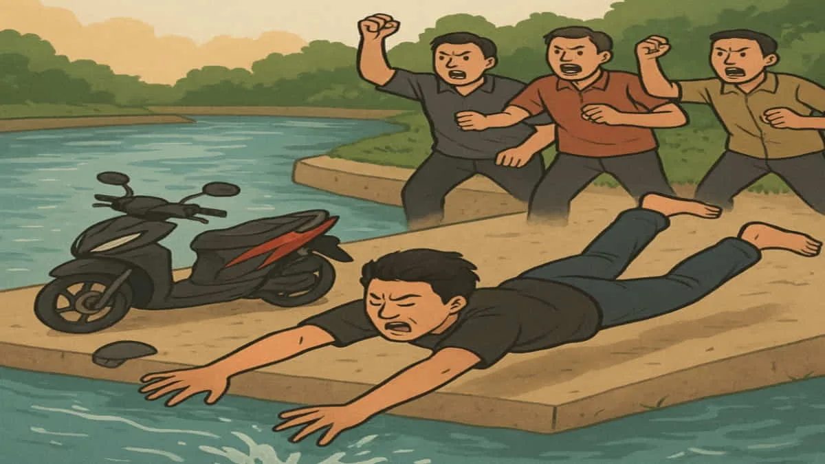 Niatnya ingin menghindari dari kejaran massa, pelaku pencurian sepeda motor di Buahbatu, Jawa Barat, nekat menceburkan diri ke aliran Sungai Cikapundung. Namun usahanya pun sia-sia. Foto: ilustrasi/net