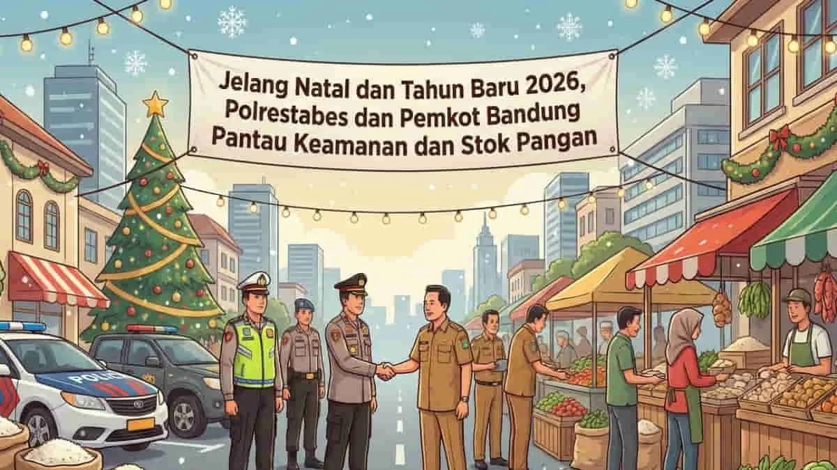 Menjelang Natal 2025 dan Tahun Baru 2026, Polrestabes dan Pemkot Bandung terus memantau keamanan wilayah dan stok pangan. Foto: ilustrasi/