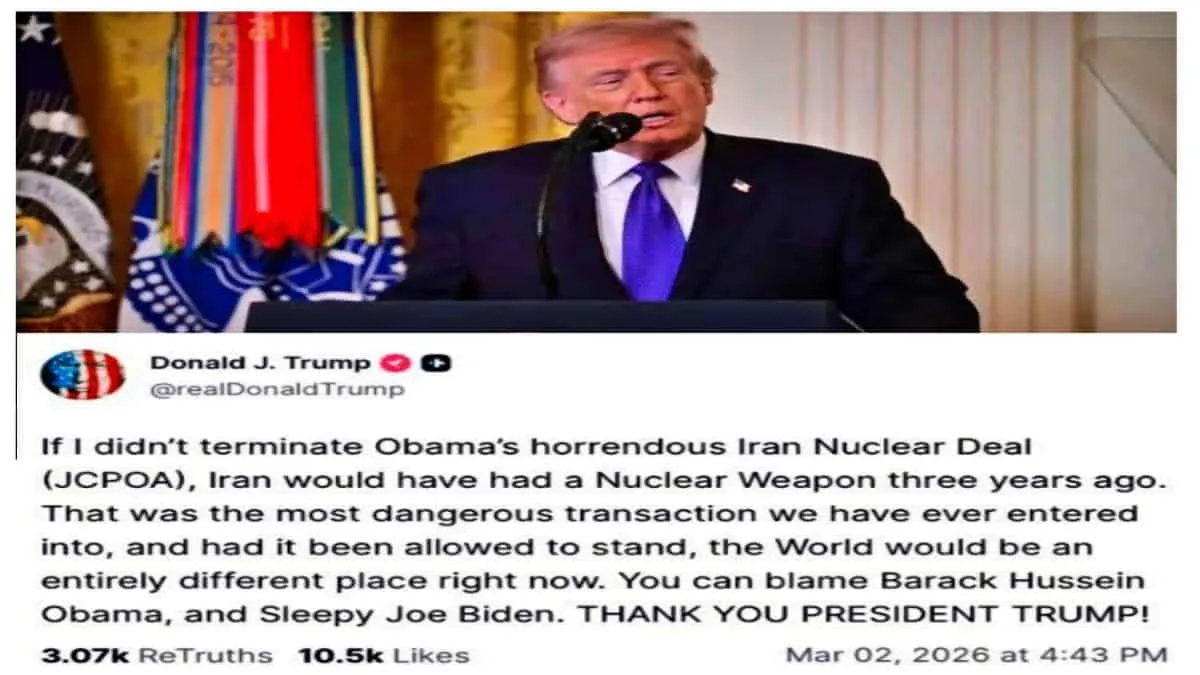 Kolase Presiden AS Donald Trump dan unggahannya di media sosial Truth Social yang menggegerkan dunia maya. Foto: net/
